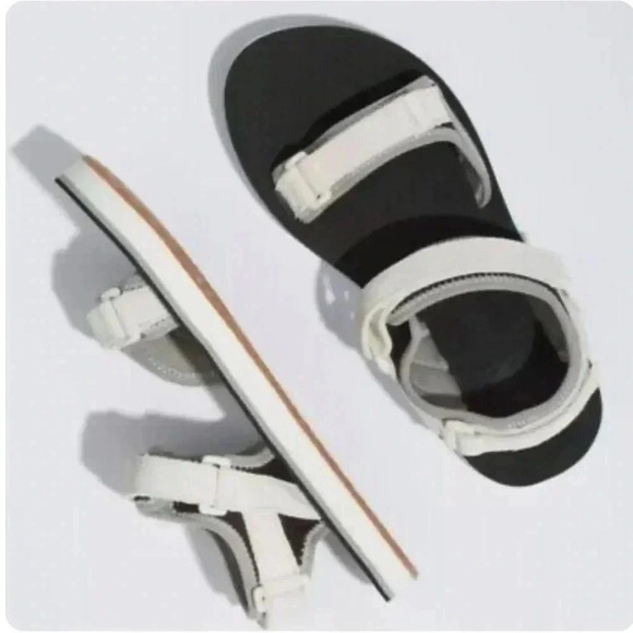 VANS Tri-Lock Women's Hook & Loop Suede Sandals White/Gray/Black Size 8 - Picture 1 of 5